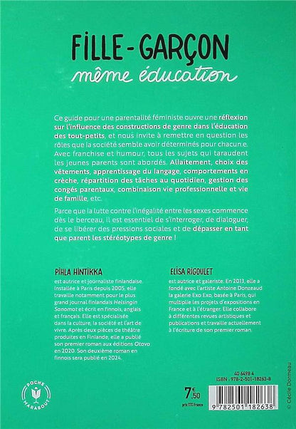 Back cover of Fille garçon même éducation : Guide pour une parentalité féministe de 0 à 3 ans