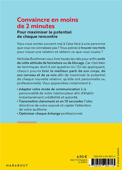 Back cover of Convaincre en moins de 2 minutes