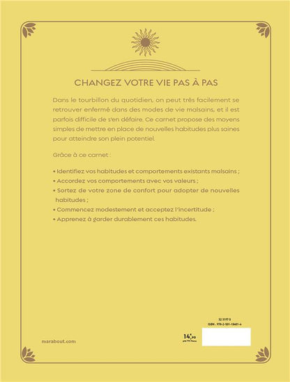 Back cover of Mon carnet de routines positives : 50 exercices à mettre en oeuvre pour vous épanouir
