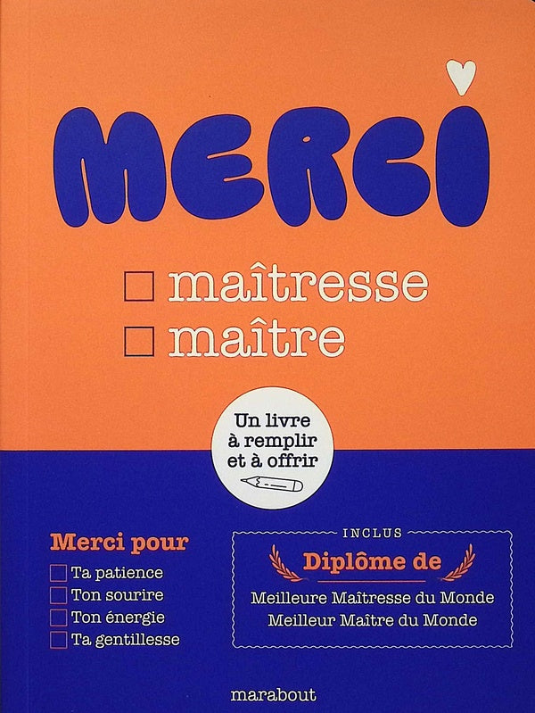 Front cover of Pour la meilleure maîtresse : Merci