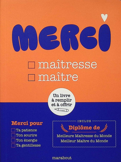 Front cover of Pour la meilleure maîtresse : Merci
