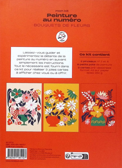 Back cover of Mon kit peinture au numéro : Bouquet de fleurs
