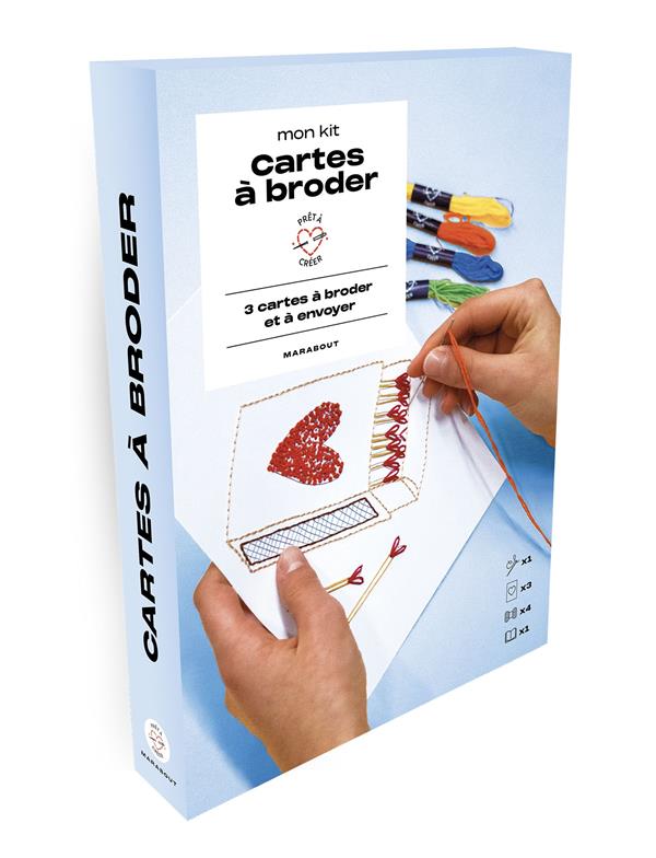 Front cover of Mon kit cartes à broder : 3 cartes à broder et à envoyer