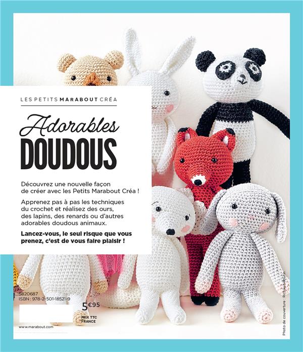 Back cover of Adorables doudous : 18 projets pour crocheter pas à pas une famille de doudous