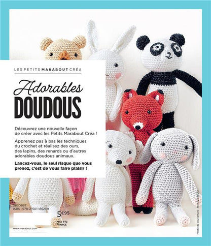 Back cover of Adorables doudous : 18 projets pour crocheter pas à pas une famille de doudous