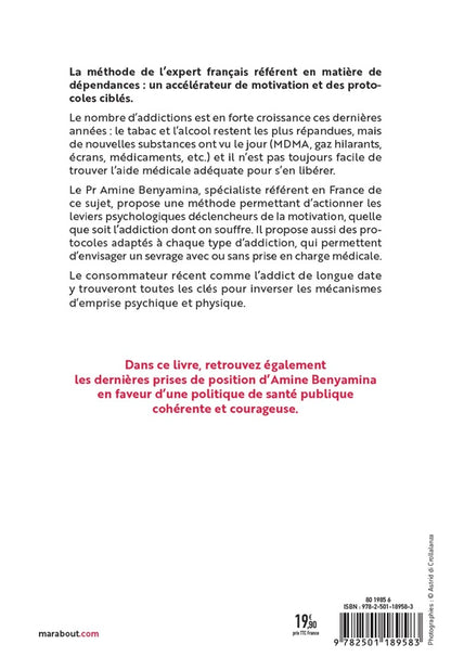 Back cover of Addictions. Manuel de premiers secours : Nouvelles drogues, alcool, medicaments, cocaïne, écrans... Trouvez la force de vous en libérer