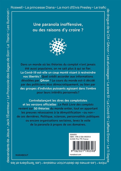 Back cover of Le petit livre des complots : Décryptage des 50 théories les plus connues à travers le monde