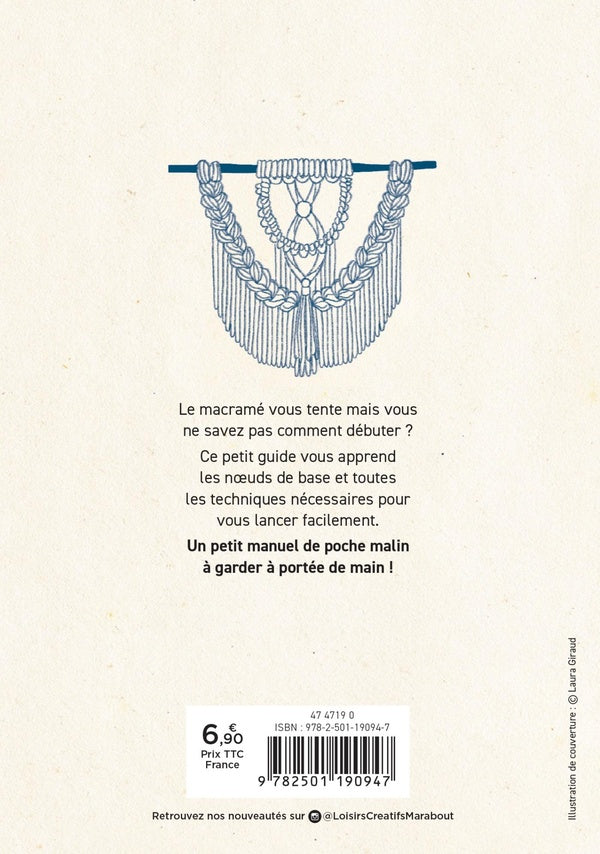 Back cover of Mon p'tit cours de poche : Le macramé : les techniques de base