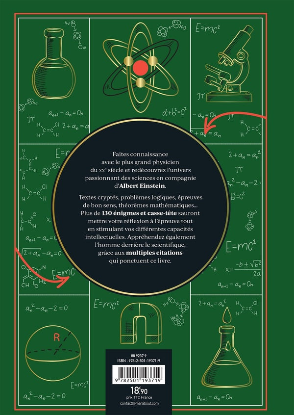 Back cover of Le Grand livre des énigmes : Albert Einstein ; 130 énigmes inventives à résoudre