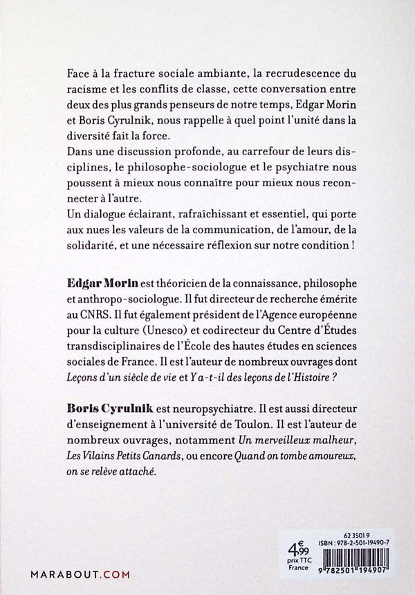 Back cover of Dialogue sur notre nature humaine