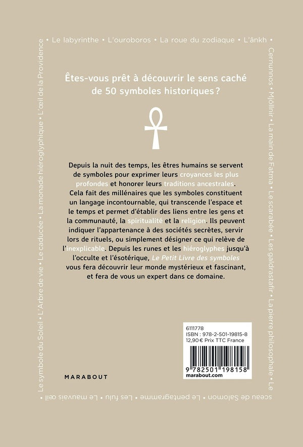 Back cover of Le petit livre des symboles : Décryptage de 50 représentations visuelles parmi les plus connues