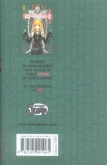 Back cover of Death note Tome 4