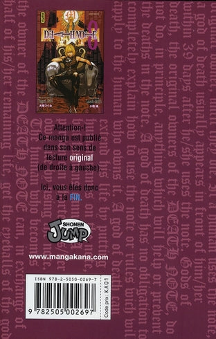 Back cover of Death note Tome 8