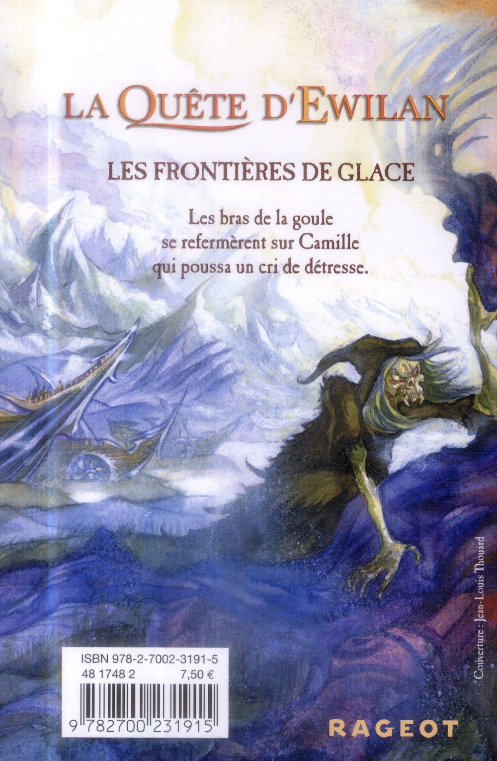 Back cover of La quête d'Ewilan Tome 2 : les frontières de glace