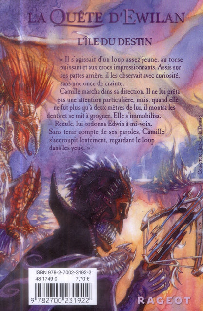 Back cover of La quête d'Ewilan Tome 3 : l'île du destin