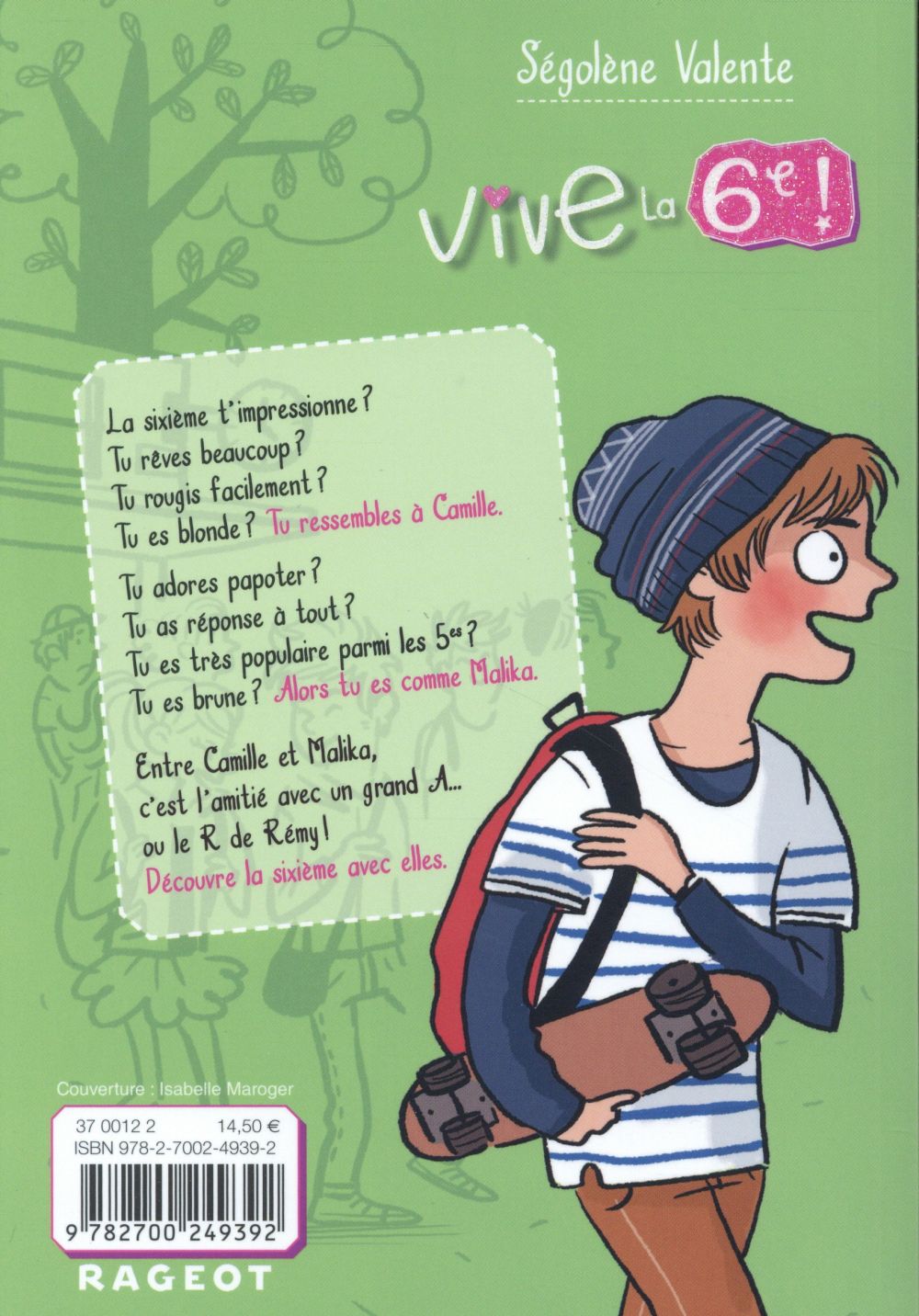 Back cover of Vive... : vive la 6e !