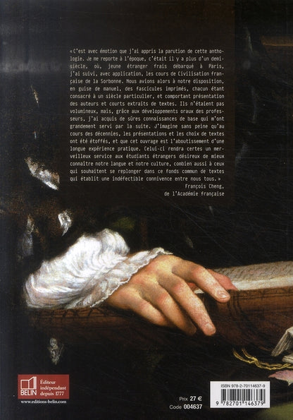 Back cover of Anthologie de la littérature française