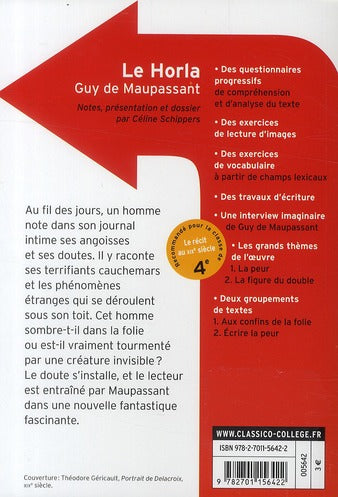 Back cover of Le horla                     (coédition Gallimard)