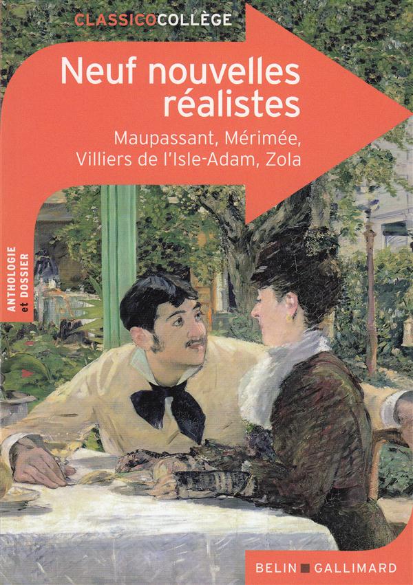 Front cover of Neuf nouvelles réalistes                     (coédition Gallimard ; dossier pédagogique Virginie Manougian)