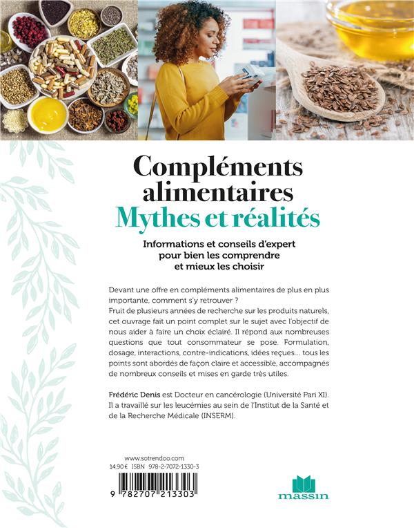 Back cover of Compléments alimentaires mythes et réalités