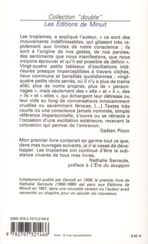 Back cover of Tropismes