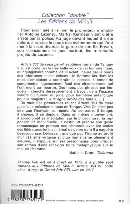 Back cover of Article 353 du code pénal
