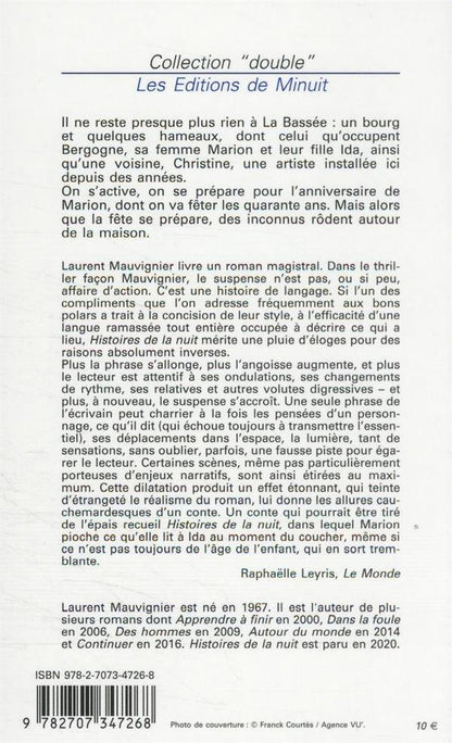 Back cover of Histoires de la nuit