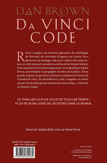 Back cover of Da Vinci code