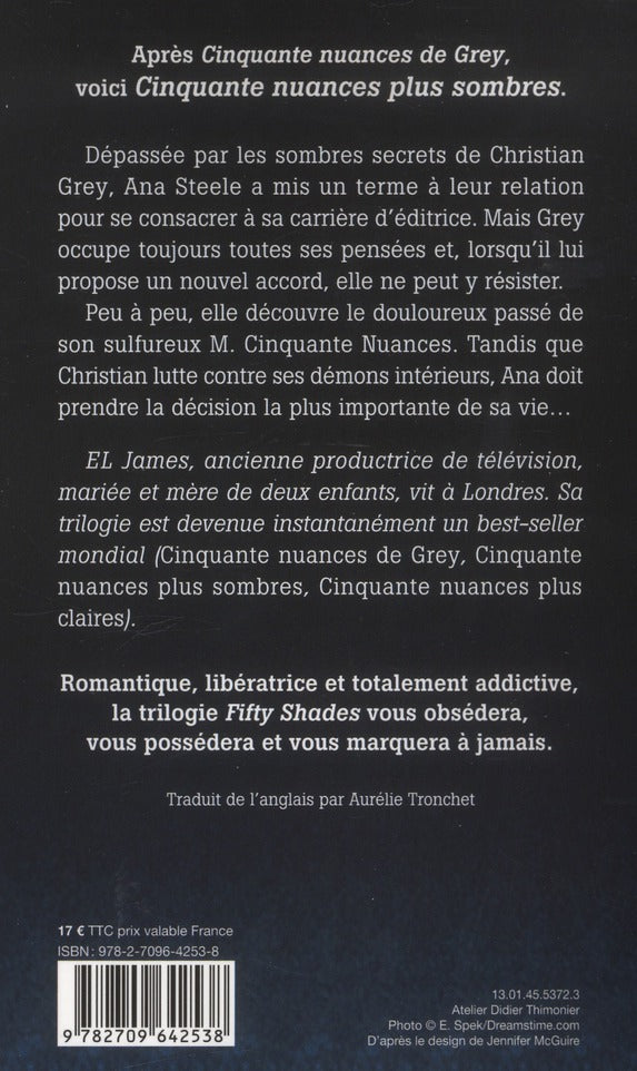 Back cover of Cinquante nuances Tome 2 : cinquante nuances plus sombres