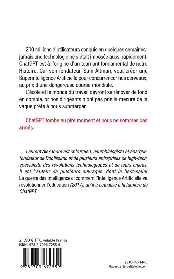 Back cover of La guerre des intelligences à l'heure de ChatGPT