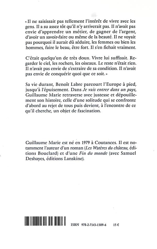 Back cover of Je vais entrer dans un pays