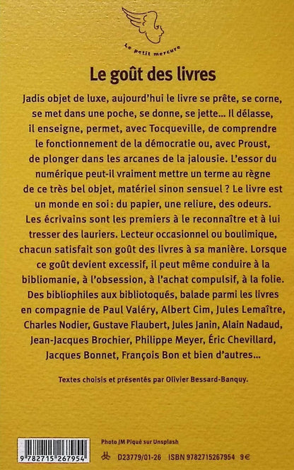 Back cover of Le goût des livres