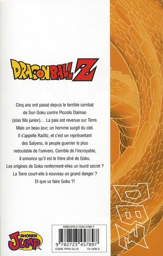 Back cover of Dragon Ball Z - cycle 1 ; les Saïyens Tome 1