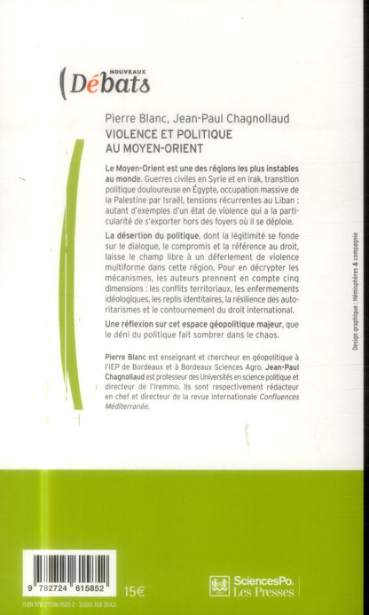 Back cover of Violence et politique au Moyen-Orient