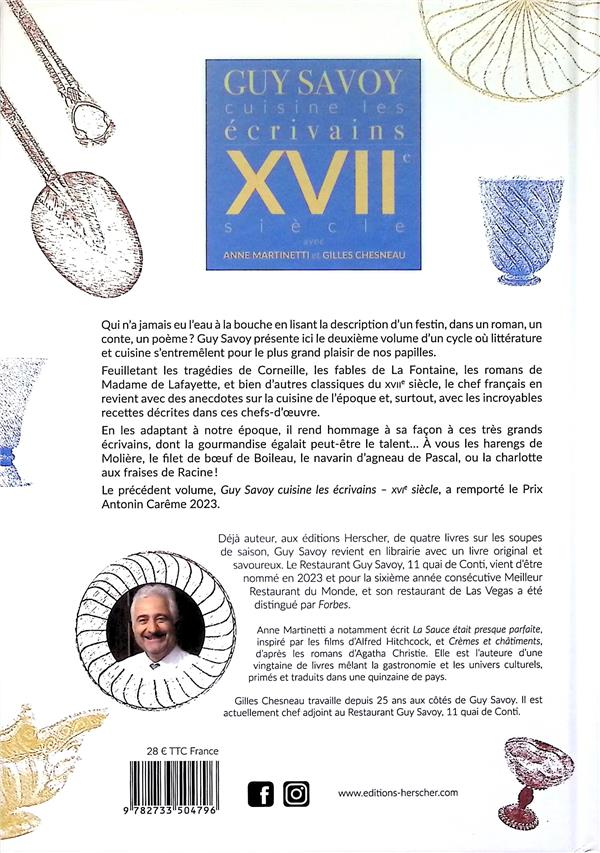 Back cover of Guy Savoy cuisine les écrivains du XVIIe siècle