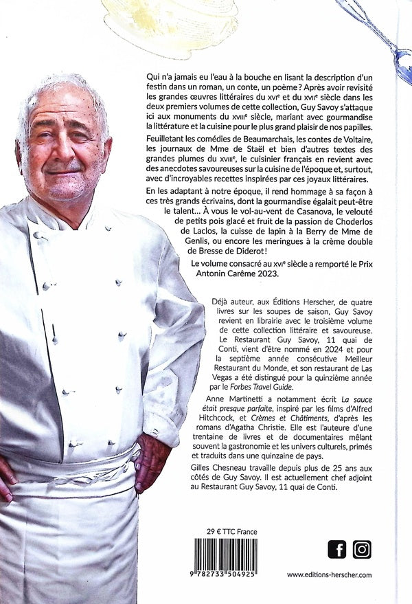 Back cover of Guy Savoy cuisine les écrivains : XVIIIe siècle