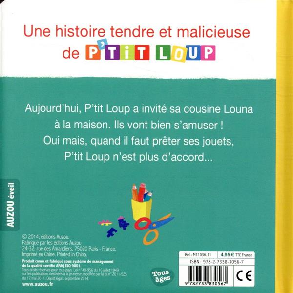Back cover of P'tit loup ne veut pas partager