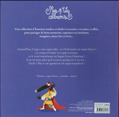 Back cover of Le loup qui voulait être un super-héros