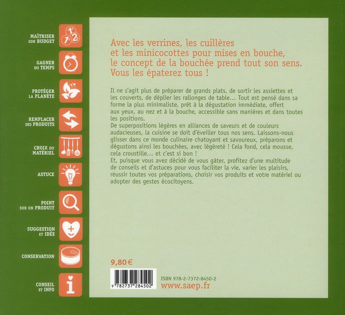 Back cover of Verrines, cuillères, minicocottes ; je les épate tous !