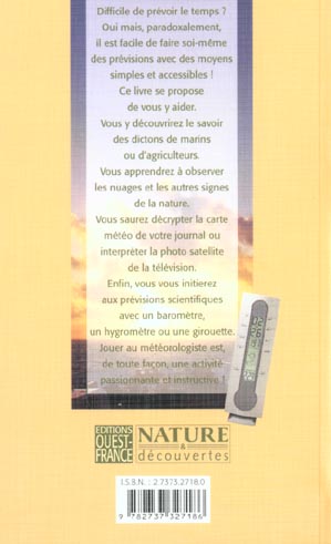 Back cover of Prevoir le temps