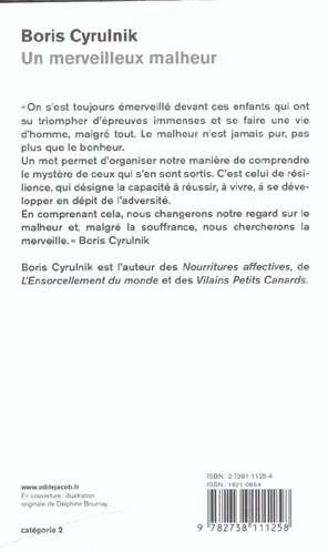 Back cover of Un merveilleux malheur