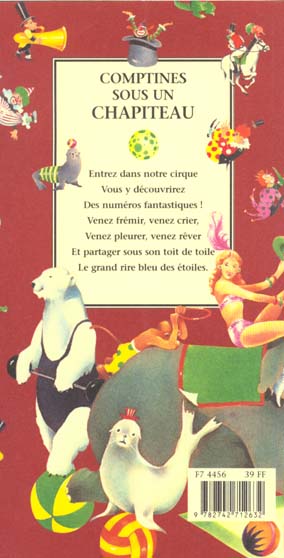 Back cover of Comptines sous un chapiteau                     (A PARTIR DE 3 ANS)