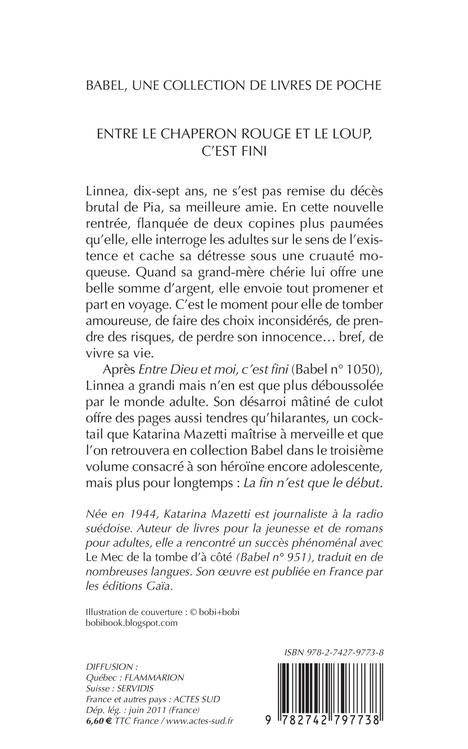 Back cover of Entre le chaperon rouge et le loup, c'est fini