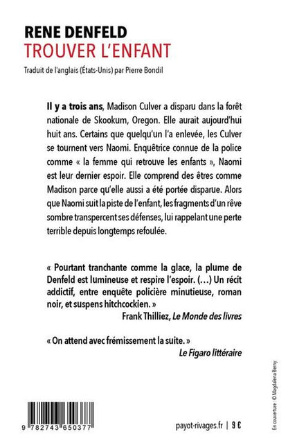 Back cover of Trouver l'enfant