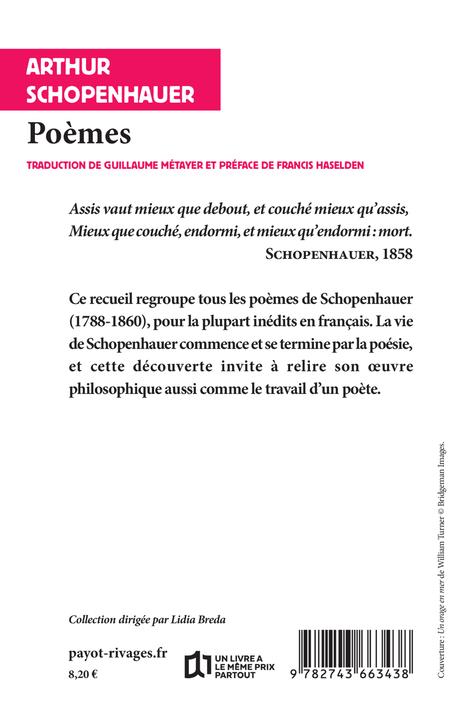 Back cover of Poèmes                     (Préface de Francis Haselden)