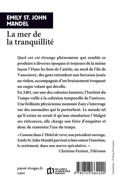 Back cover of La Mer de la tranquillité
