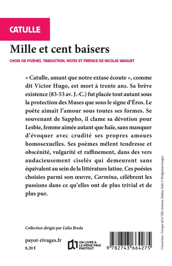 Back cover of Mille et cent baisers : Poèmes