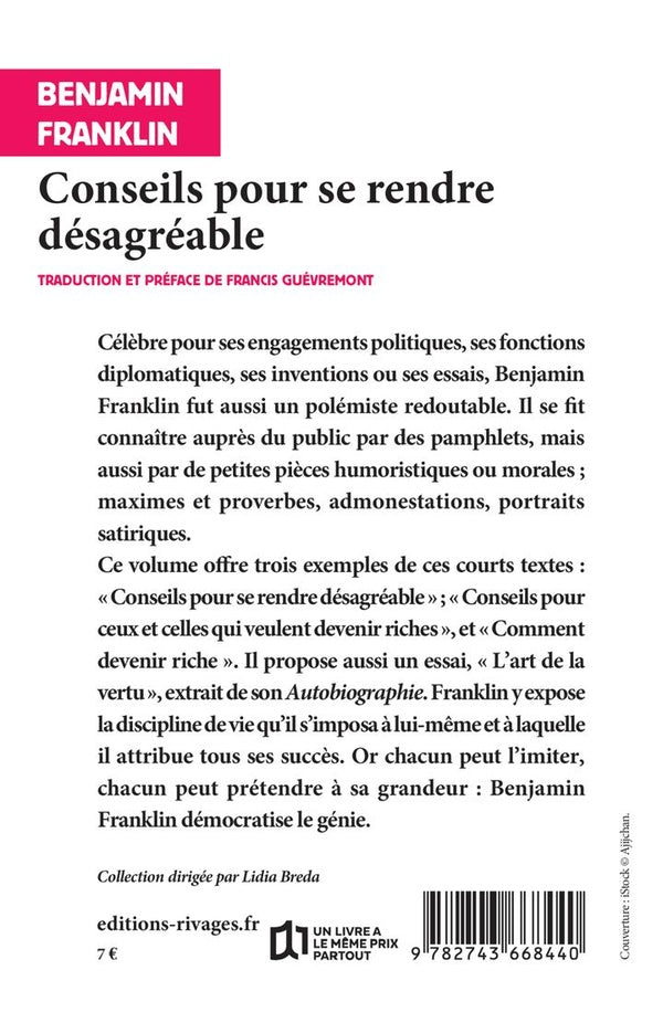 Back cover of Conseils pour se rendre désagréable