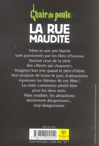 Back cover of Chair de poule Tome 28 : la rue maudite