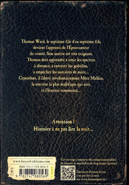 Back cover of L'épouvanteur Tome 1 : l'apprenti épouvanteur